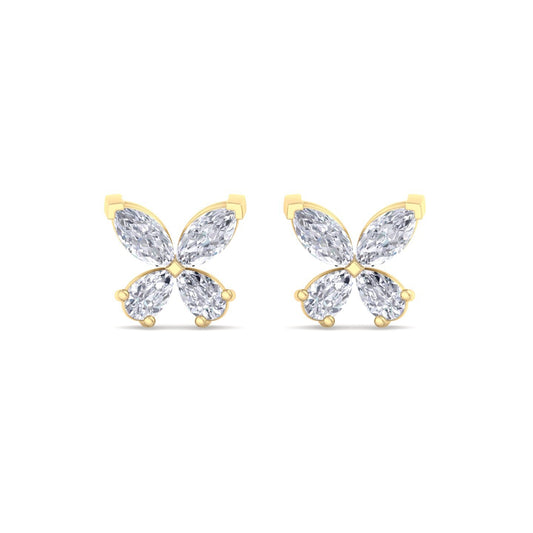 Butterfly Bloom Diamond Stud Earrings