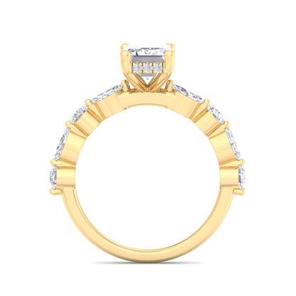 Florence Plus Emerald Diamond Ring