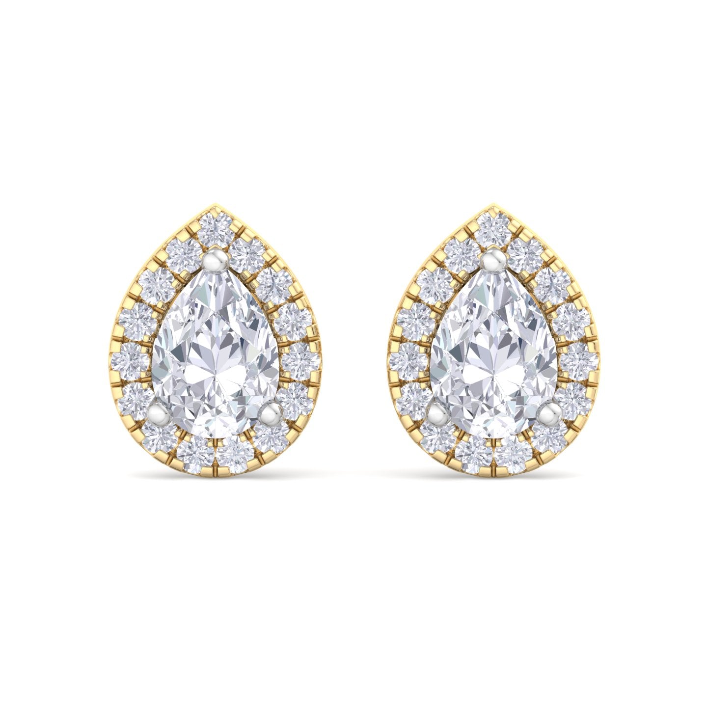 detachable pear solitaire earrings