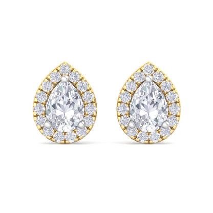 Detachable Pear Solitaire Earrings