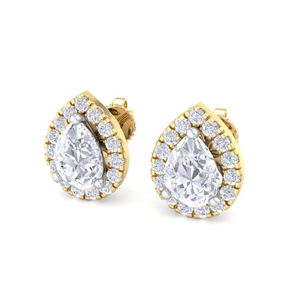 Detachable Pear Solitaire Earrings