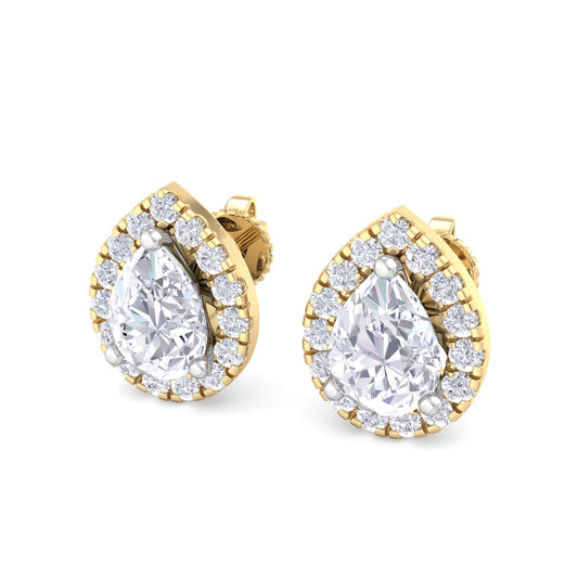 Detachable Pear Solitaire Earrings