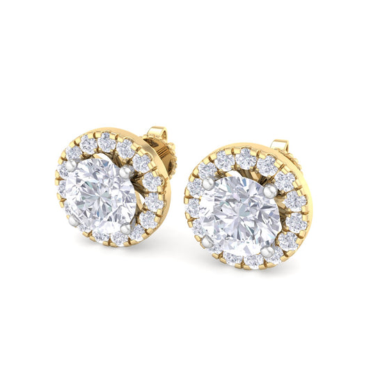 Detachable Round Solitaire Earrings