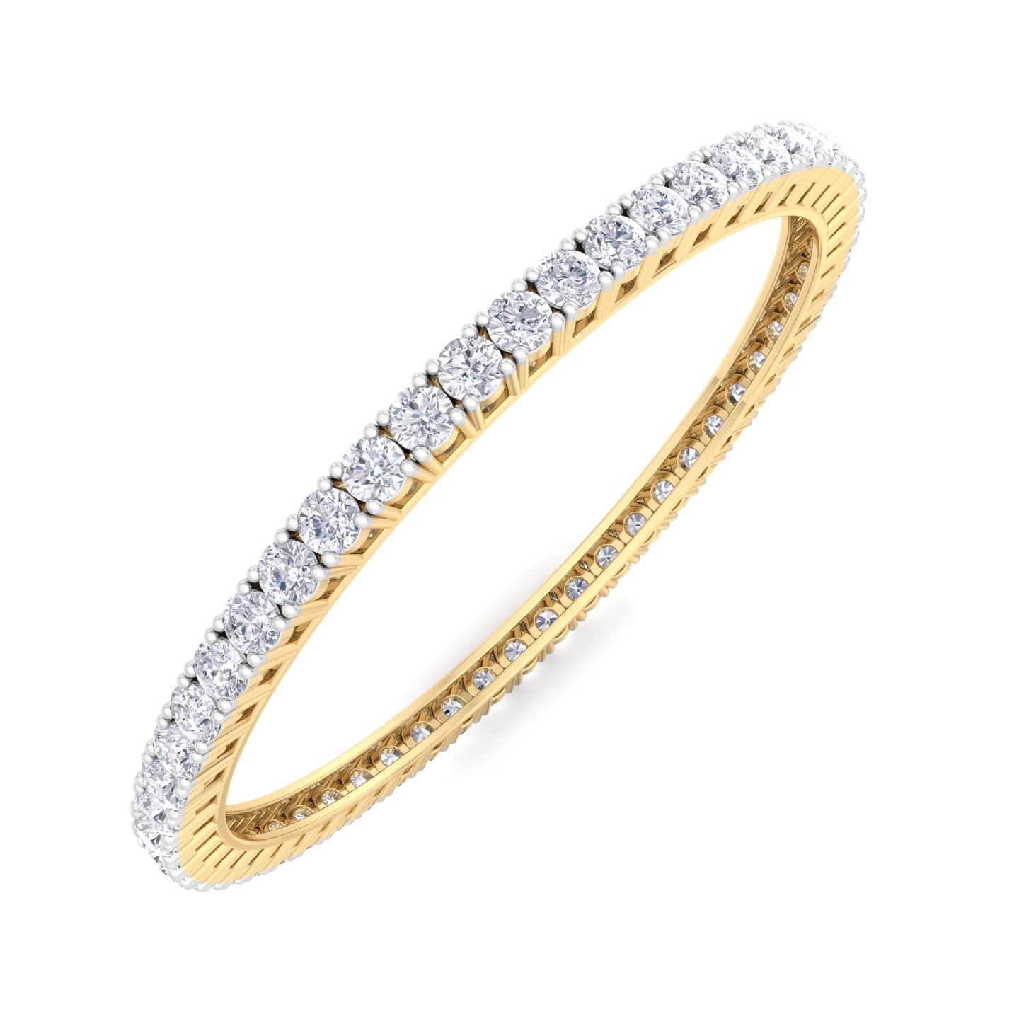 20 pointer round cut lab grown diamond bangle