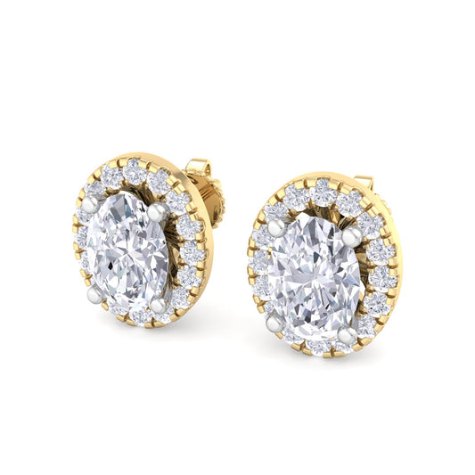 Detachable Oval Solitaire Earrings