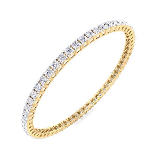 10 Pointer Round Cut Lab Grown Diamond Bangle