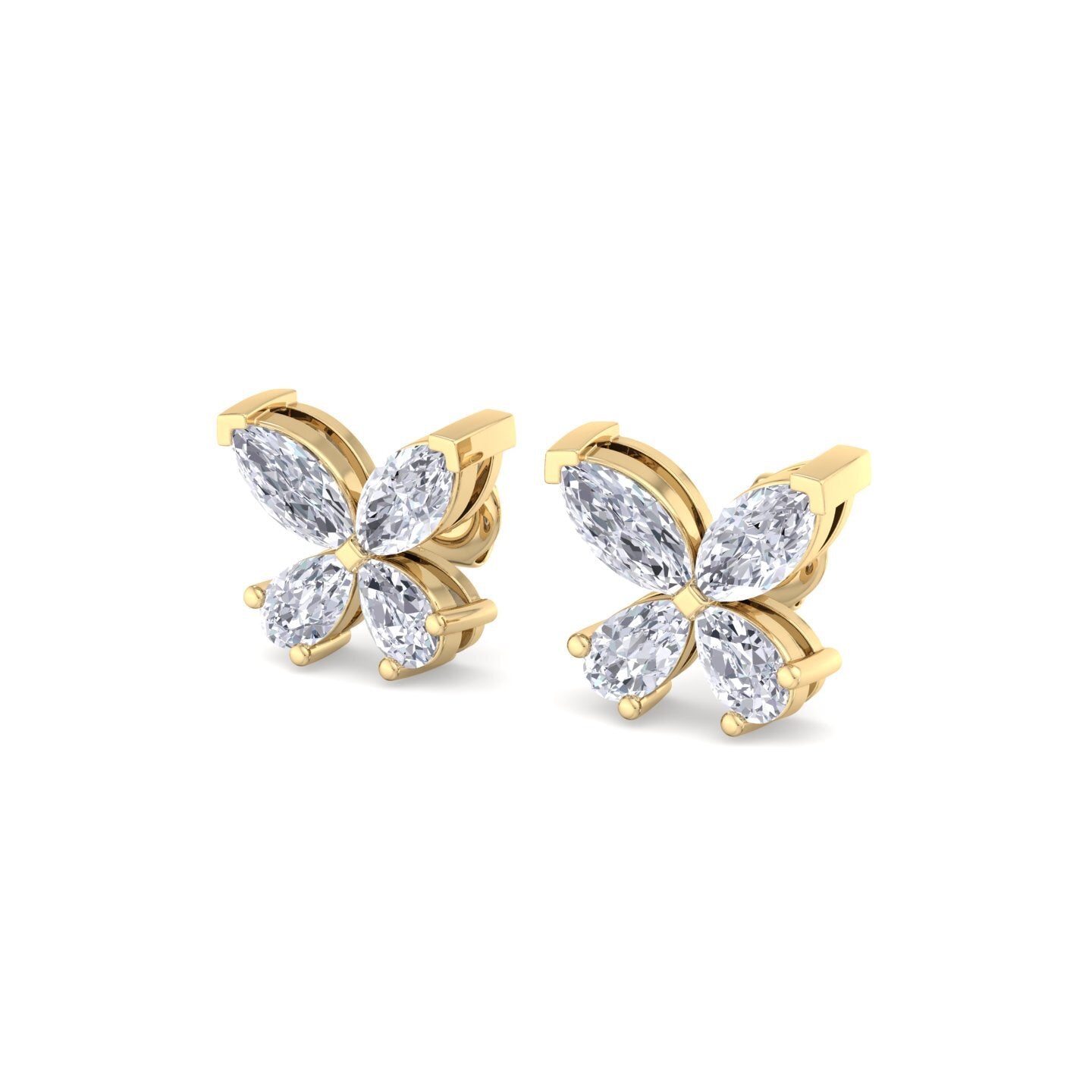 butterfly bloom diamond stud earrings
