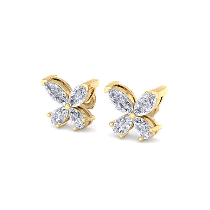 Butterfly Bloom Diamond Stud Earrings
