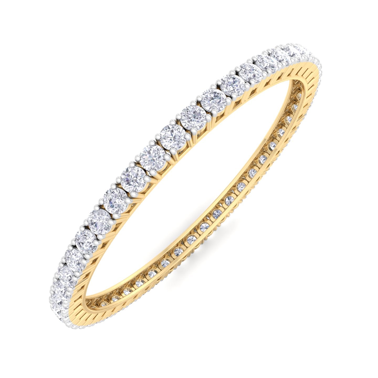 25 pointer round cut lab grown diamond bangle