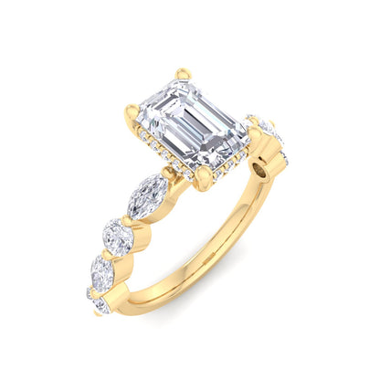 Florence Plus Emerald Diamond Ring