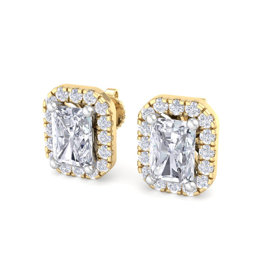 Detachable Radiant Solitaire Earrings