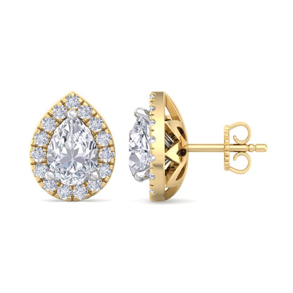 Detachable Pear Solitaire Earrings