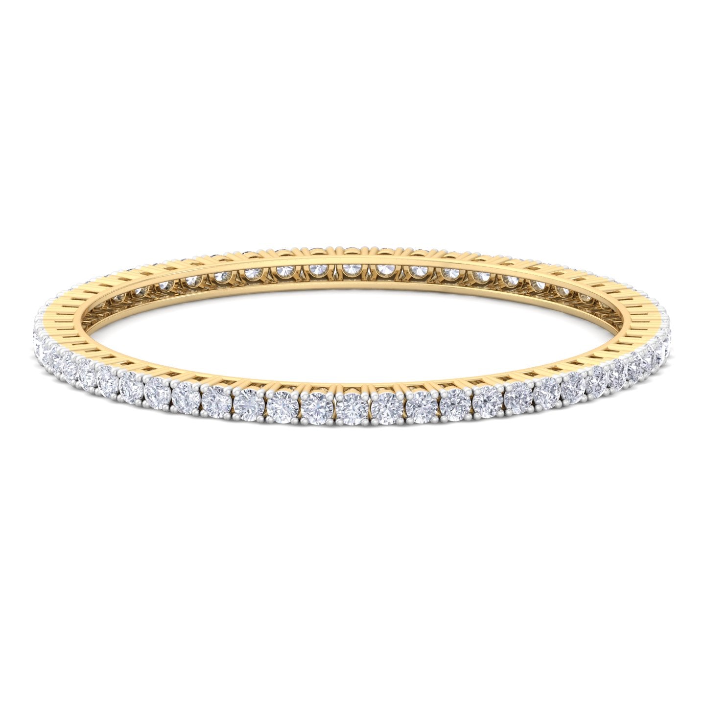 15 pointer round cut lab grown diamond bangle