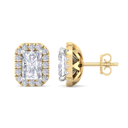 Detachable Radiant Solitaire Earrings