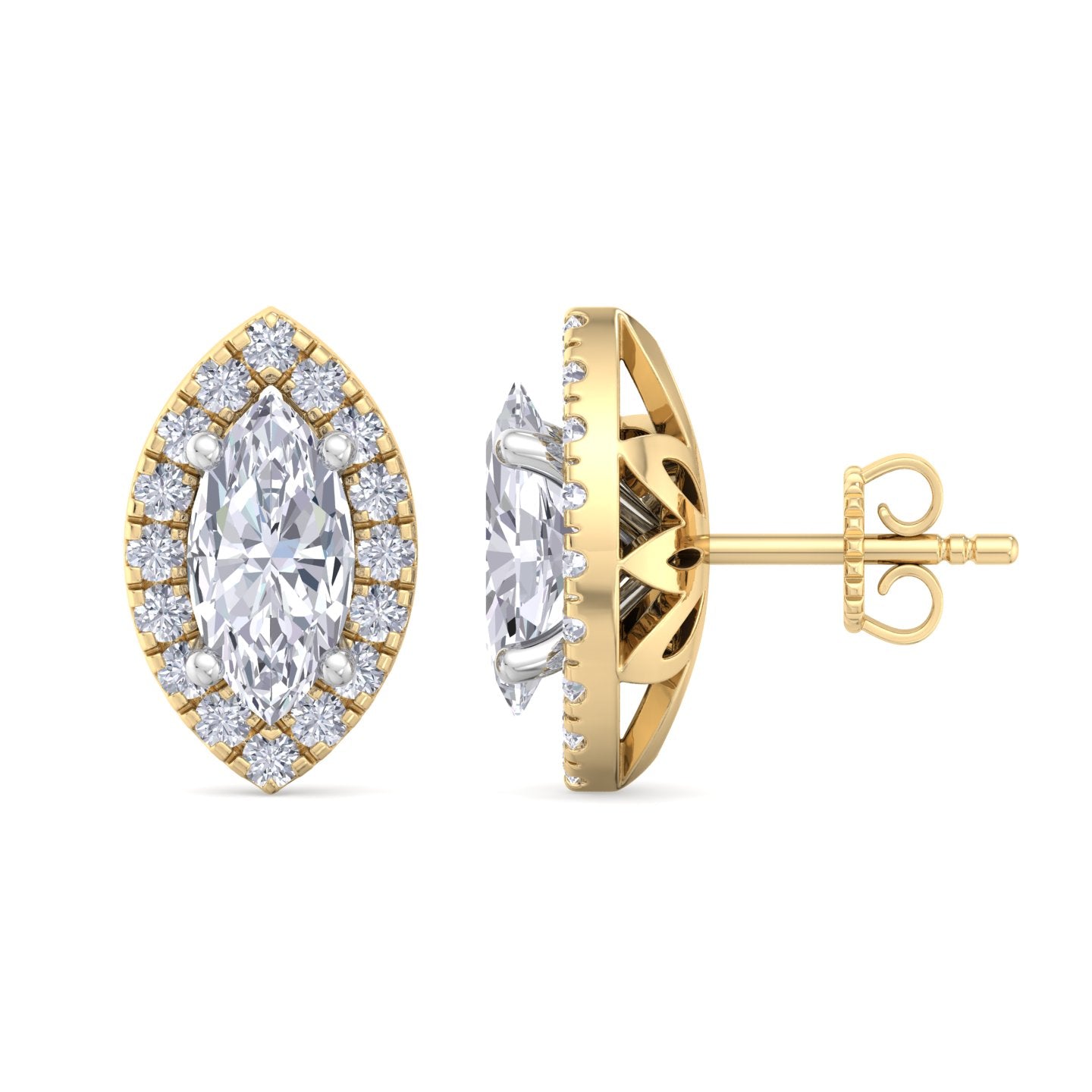 detachable marquise solitaire earrings