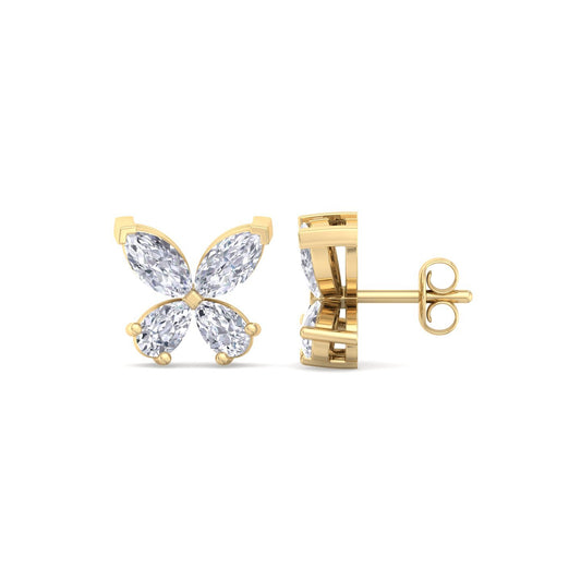 Butterfly Bloom Diamond Stud Earrings