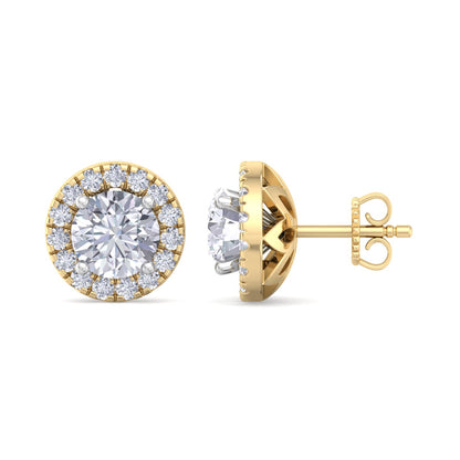 Detachable Round Solitaire Earrings