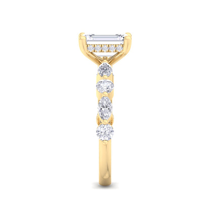 Florence Plus Emerald Diamond Ring