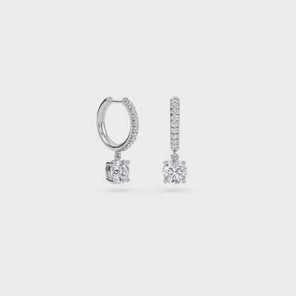 Charm 1 Carat (0.5+0.5) Round Diamond Earring