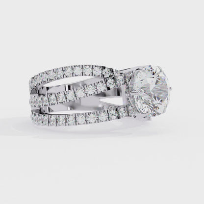 Bague en diamant rond Flutter