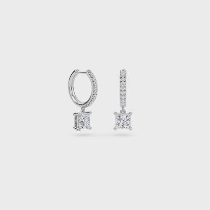 Charm 4 Carat (2+2) Princess Diamond Earring