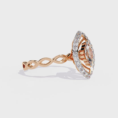 Crystal Flow Marquise Diamond Ring