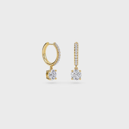 Charm 3 Carat (1.5+1.5) Round Diamond Earring