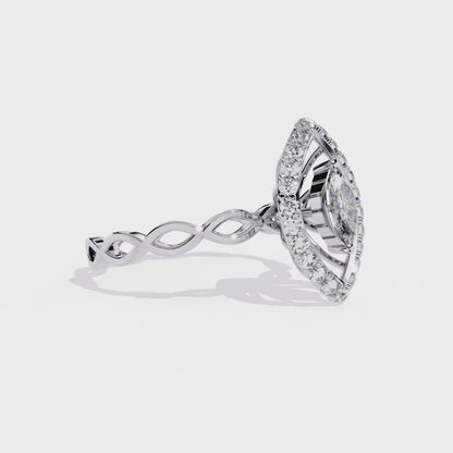 Crystal Flow Marquise Diamond Ring