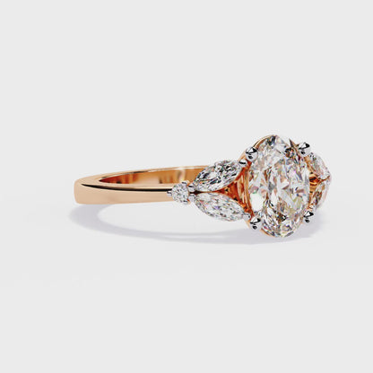 Bague en diamant marquise à éclat riche