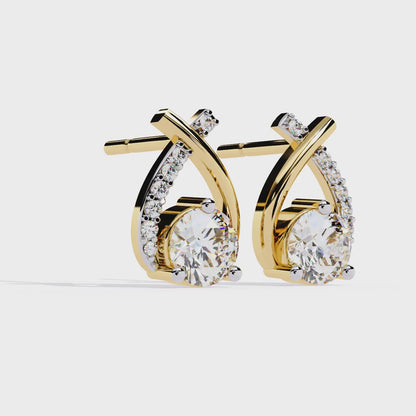 Lustrous Crescent Diamond Earrings