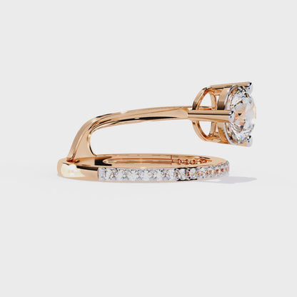 Bague en diamant rond Heavenly Vine