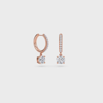 Charm 1 Carat (0.5+0.5) Round Diamond Earring