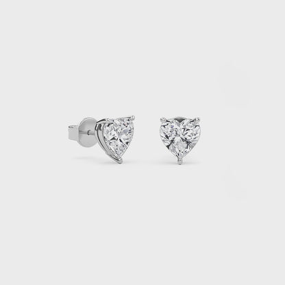 Liberty 2 Carat (1+1) Heart Diamond Earring