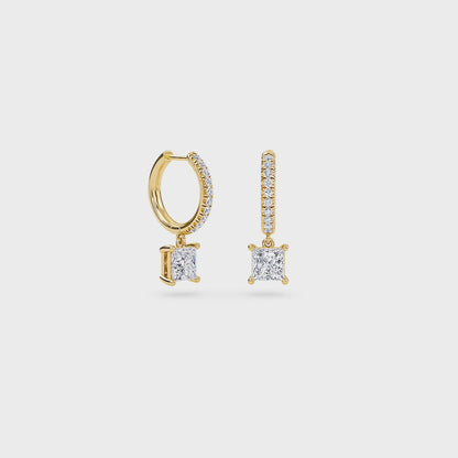 Charm 4 Carat (2+2) Princess Diamond Earring