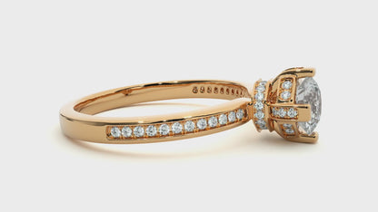 Majestic Crown Solitaire Diamond Ring