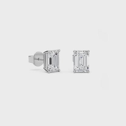 Boucle d'oreille Liberty 1 carat (0,5+0,5) avec diamant émeraude