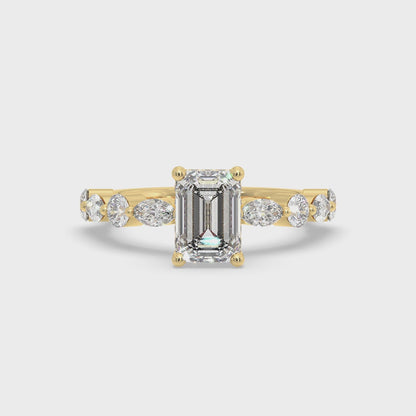 Florence Plus Emerald Diamond Ring
