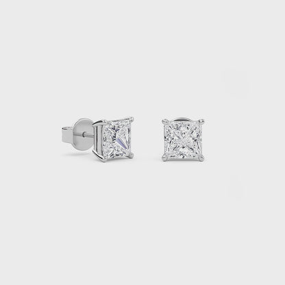 Boucle d'oreille Liberty 3 carats (1,5+1,5) avec diamant princesse