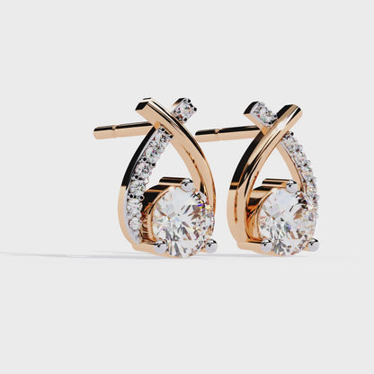 Lustrous Crescent Diamond Earrings