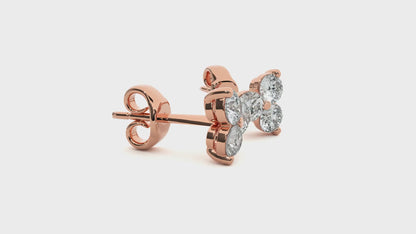 Boucles d'oreilles Aura en diamant rond