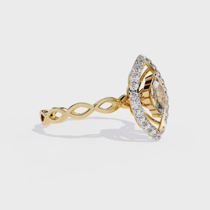 Bague en diamant marquise Crystal Flow