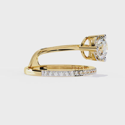 Bague en diamant rond Heavenly Vine