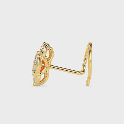 MoonRoot Round Diamond Nose Pin