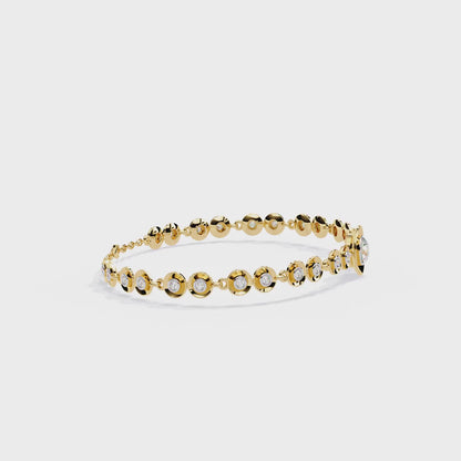 Bracelet Mirage doré avec diamants ronds