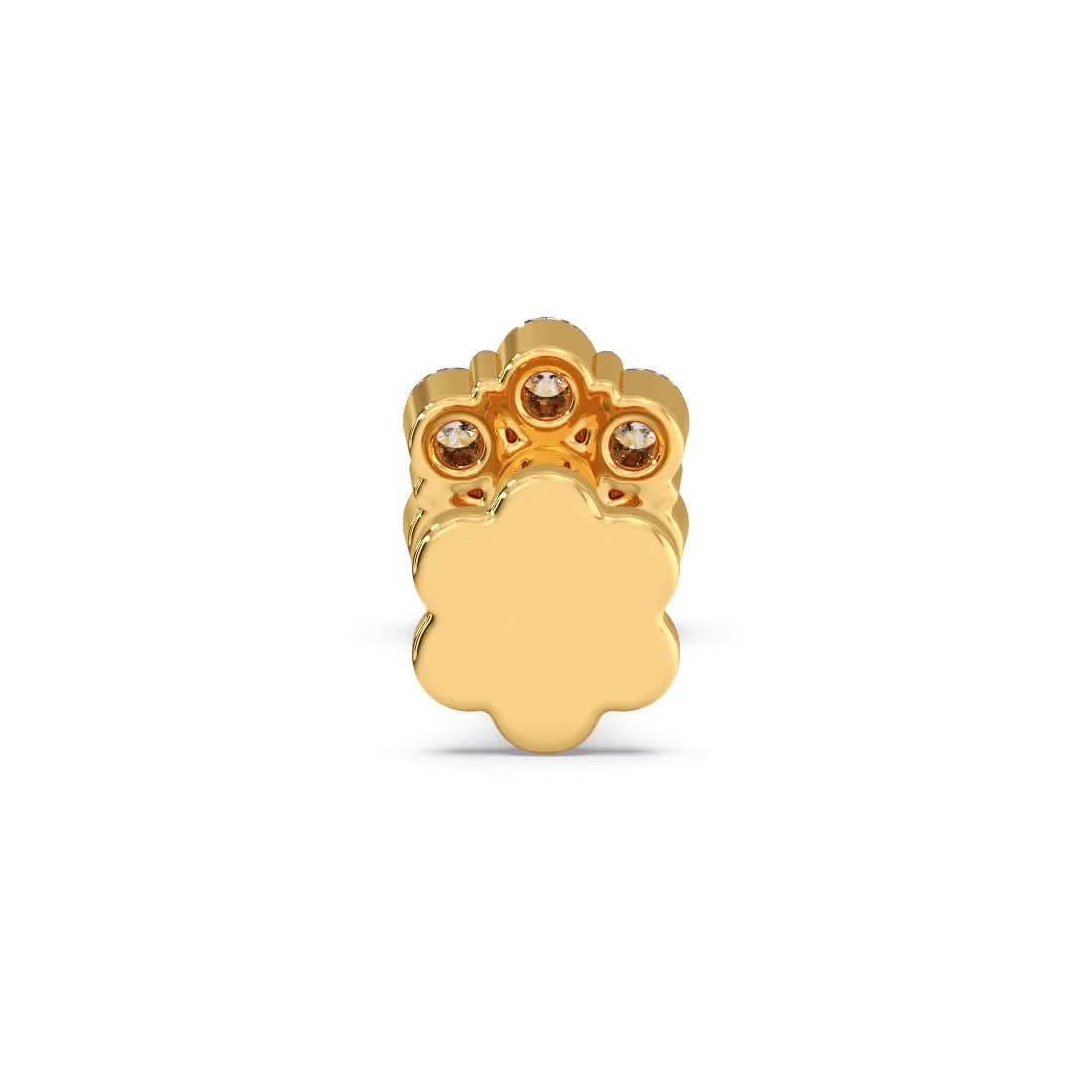 Flora Round Diamond Nose Pin - Espira Gems